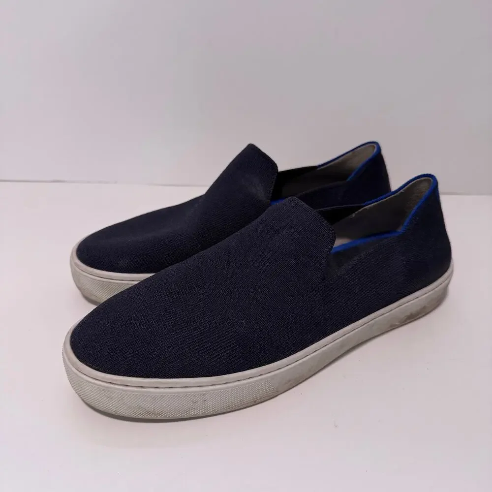 Rothy's Women's The Sneaker Slip On Shoes Loafer Knit Stretch Navy Blue 9‎
